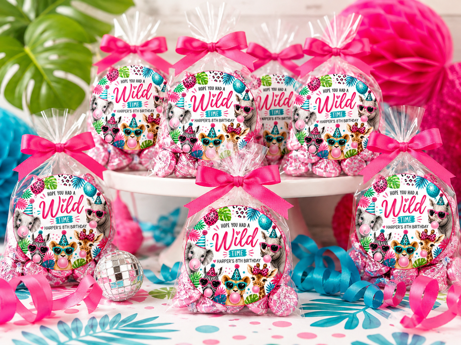Safari Wild Birthday Party Favor Stickers