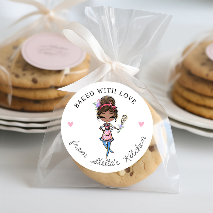 custom-baker-baked-with-love-stickers-pig-party-prints for Free Printable Baked With Love Tags Custom Baker Baked with Love Stickers — Pig Party Prints for Free Printable Baked With Love Tags