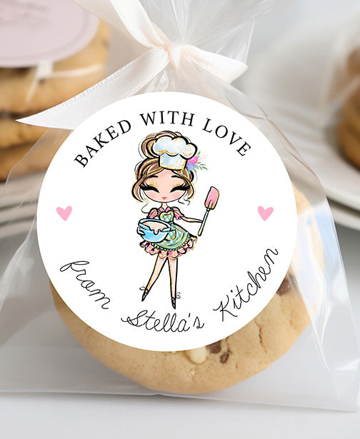 Custom Baker Baked with Love Stickers