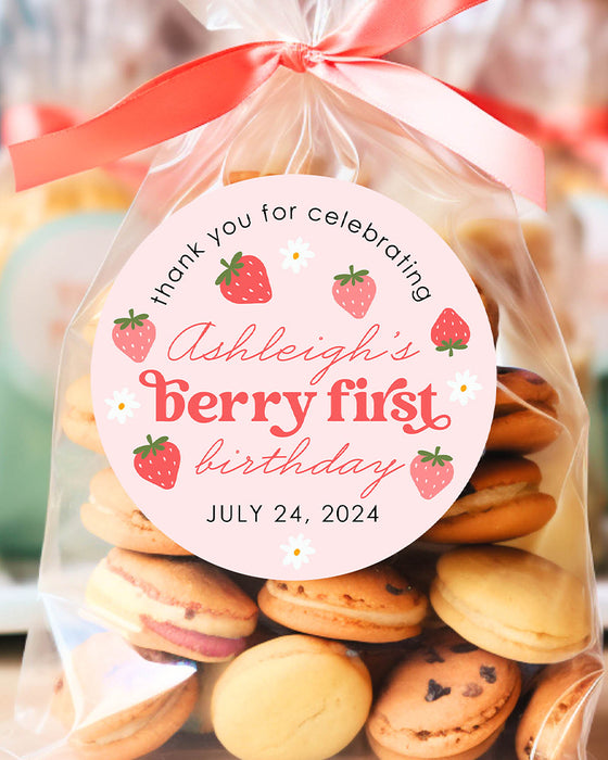 Berry First Birthday Party Stickers