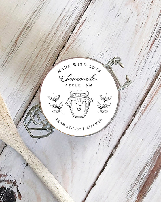 Heart Jam Jar Homemade Canning Stickers