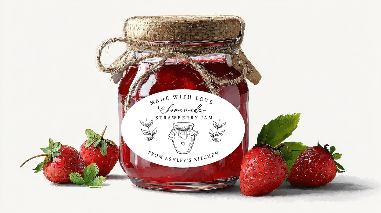 Homemade Jam Canning Labels Oval Stickers
