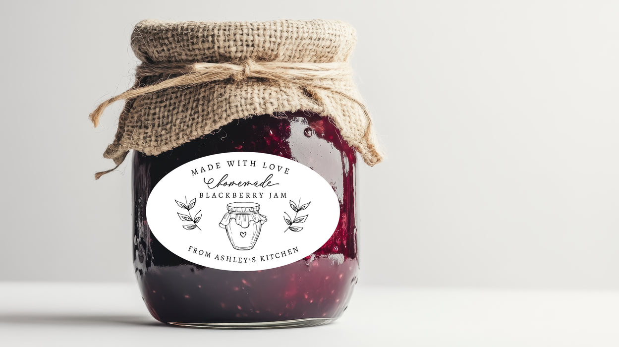 Homemade Jam Canning Labels Oval Stickers