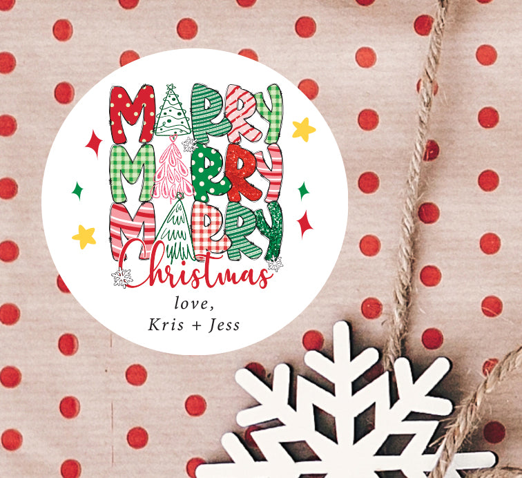 Merry Merry Christmas Stickers