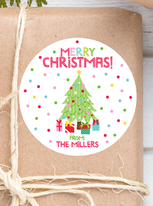 Sprinkle Tree Merry Christmas Stickers