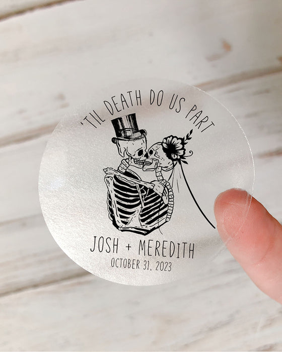 Til Death Do Us Part Skeleton Wedding Stickers