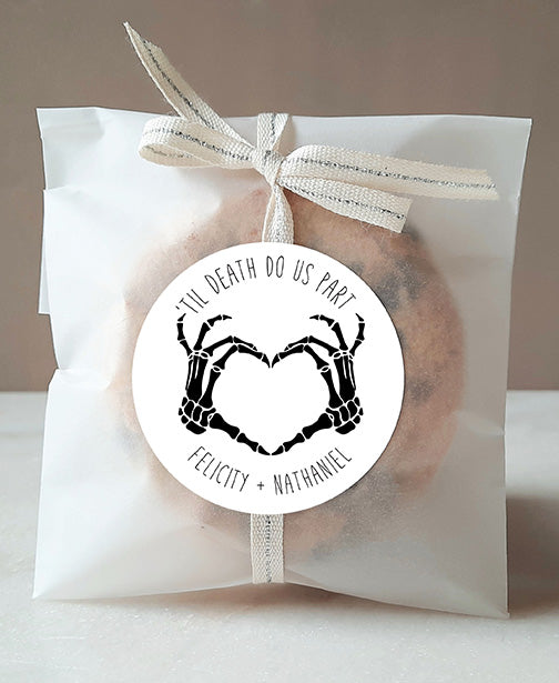 Til Death Do Us Part Skeleton Hands Wedding Stickers
