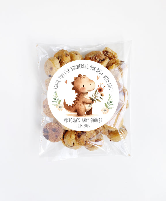 Dinosaur Baby Shower Label Stickers