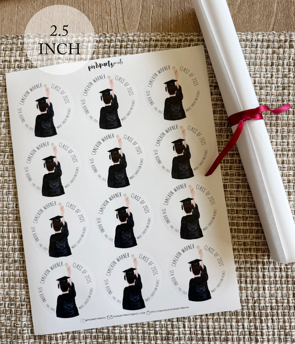 Custom Boy Graduation Stickers