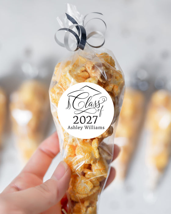 Graduation Flourish Cap Stickers
