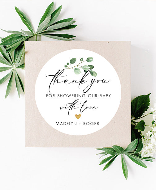 Botanical Simple Baby Shower Stickers