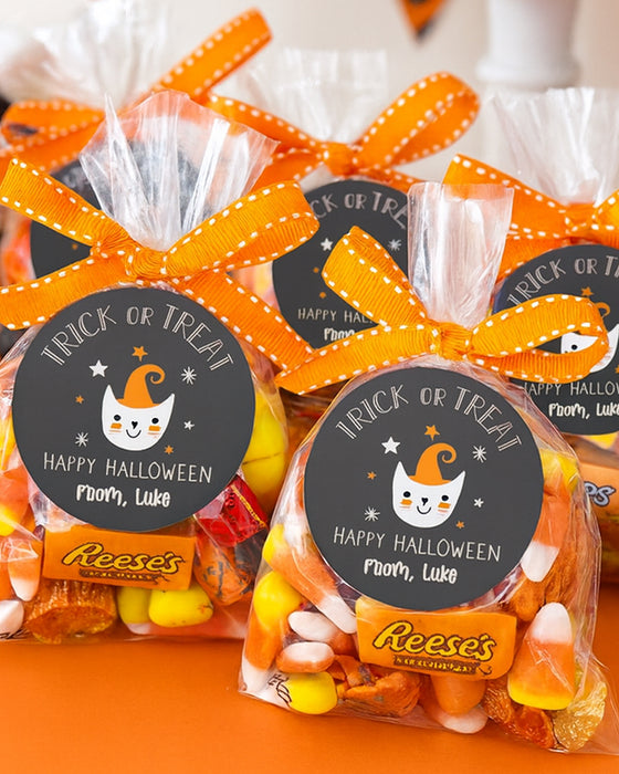 Trick or Treat Cat Halloween Sticker