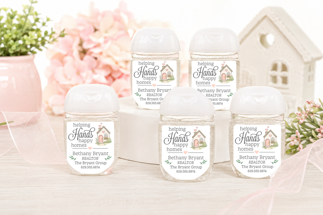 Helping Hands Realtor Hand Sanitizer Stickers