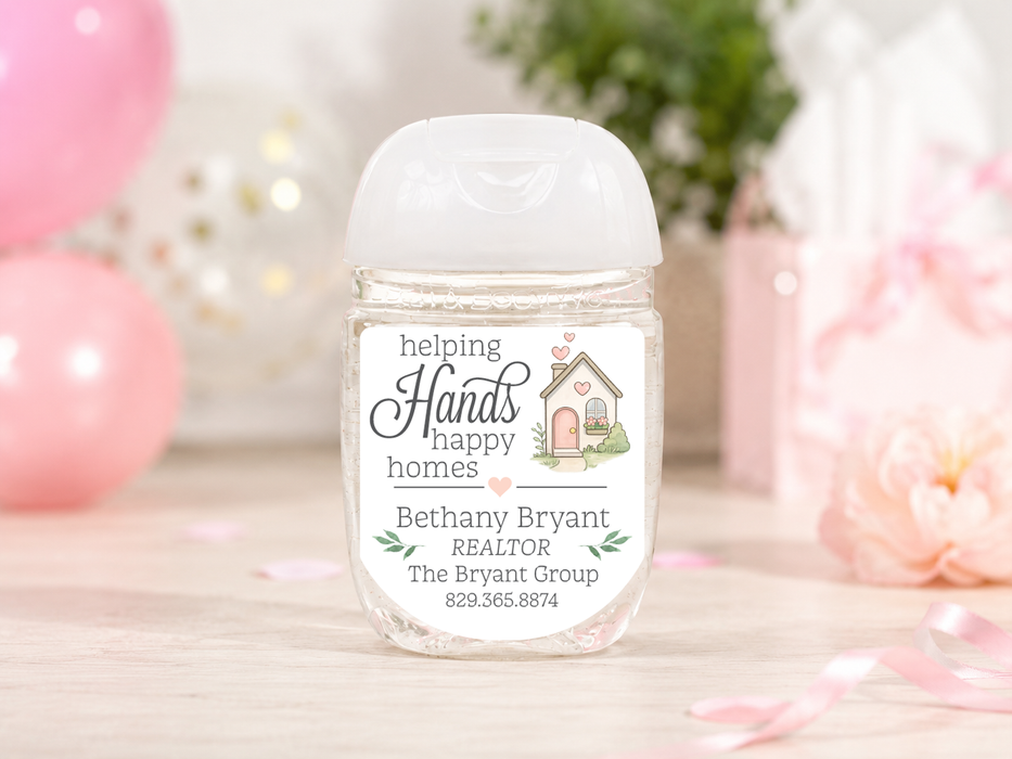 Helping Hands Realtor Hand Sanitizer Stickers