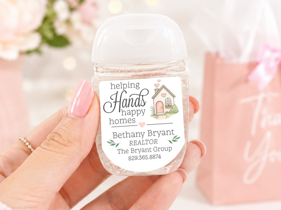 Helping Hands Realtor Hand Sanitizer Stickers