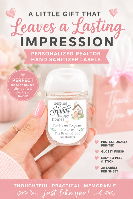 Helping Hands Realtor Hand Sanitizer Stickers