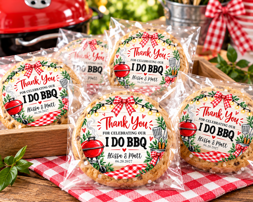 I Do BBQ Wedding Favor Labels