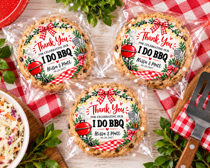 I Do BBQ Wedding Favor Labels