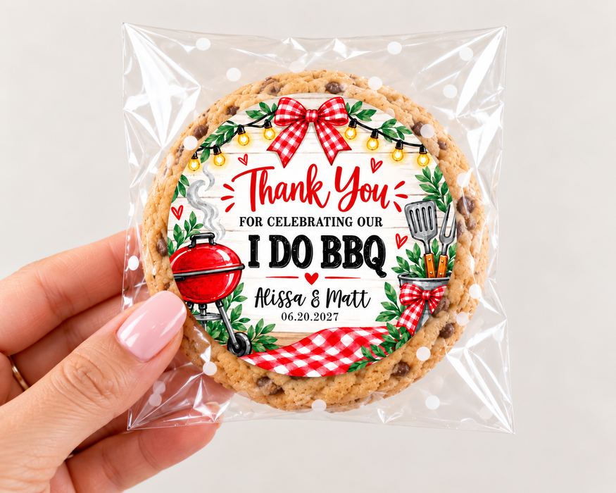 I Do BBQ Wedding Favor Labels