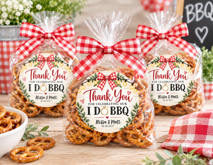 I Do BBQ Wedding Favor Labels