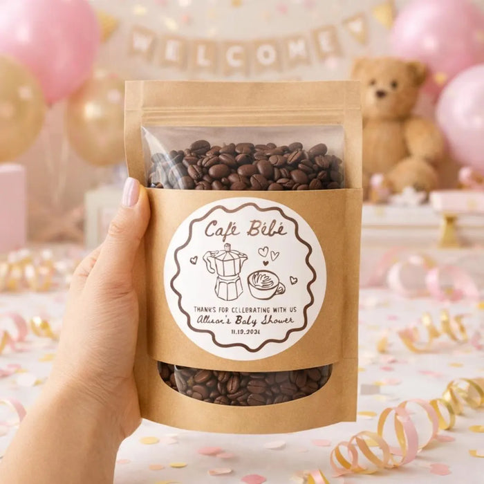Cafe Bebe Baby Shower Label Stickers