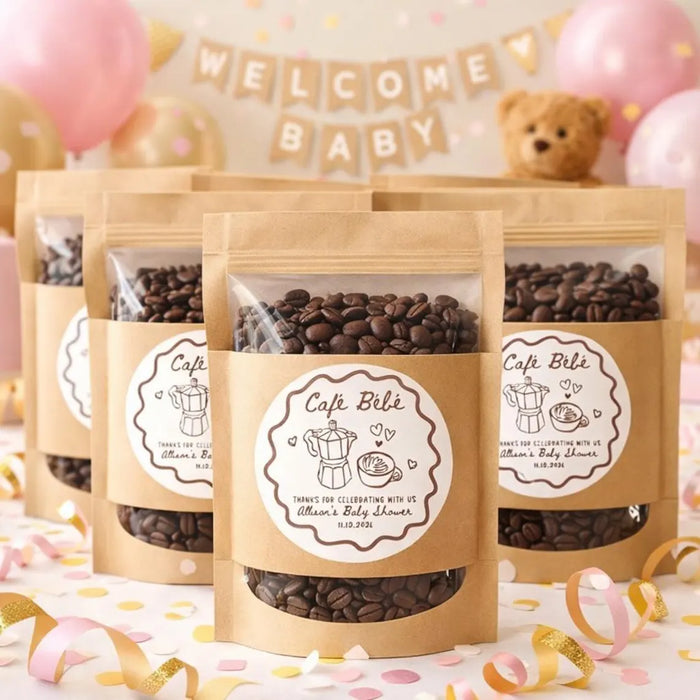 Cafe Bebe Baby Shower Label Stickers