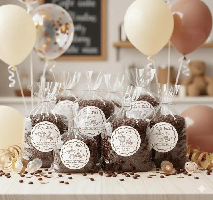 Cafe Bebe Baby Shower Label Stickers