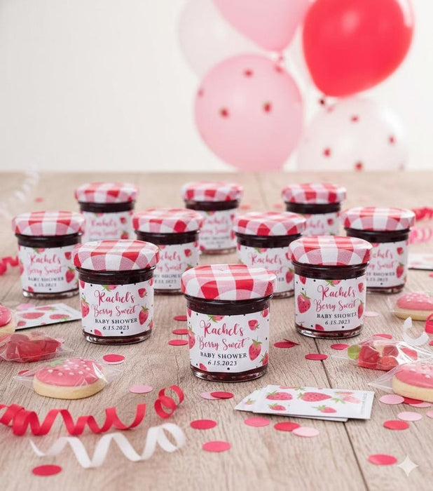 Berry Sweet Baby Shower Mini Jam Jar Stickers