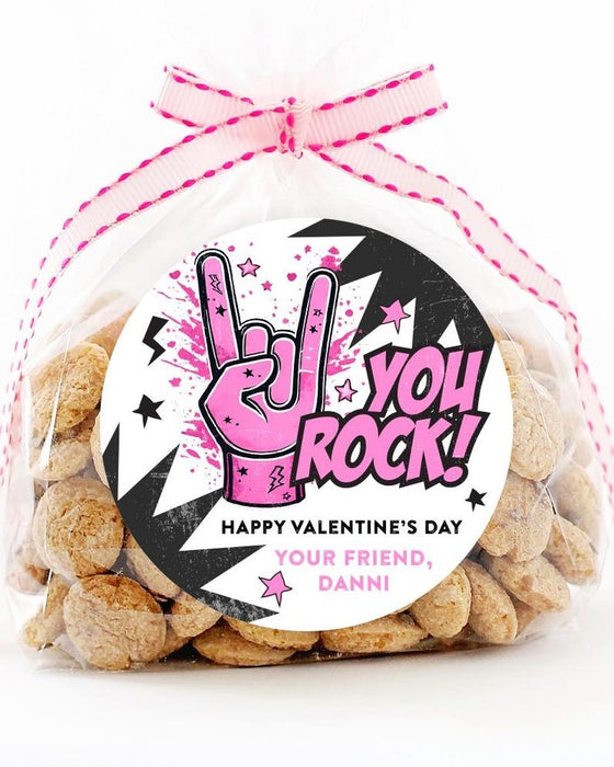 You Rock Hand Valentine Stickers