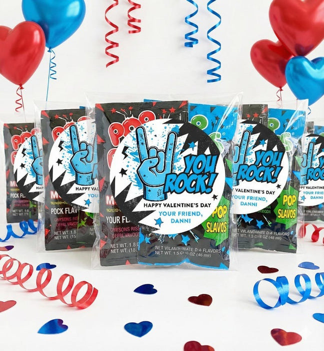 You Rock Hand Valentine Stickers