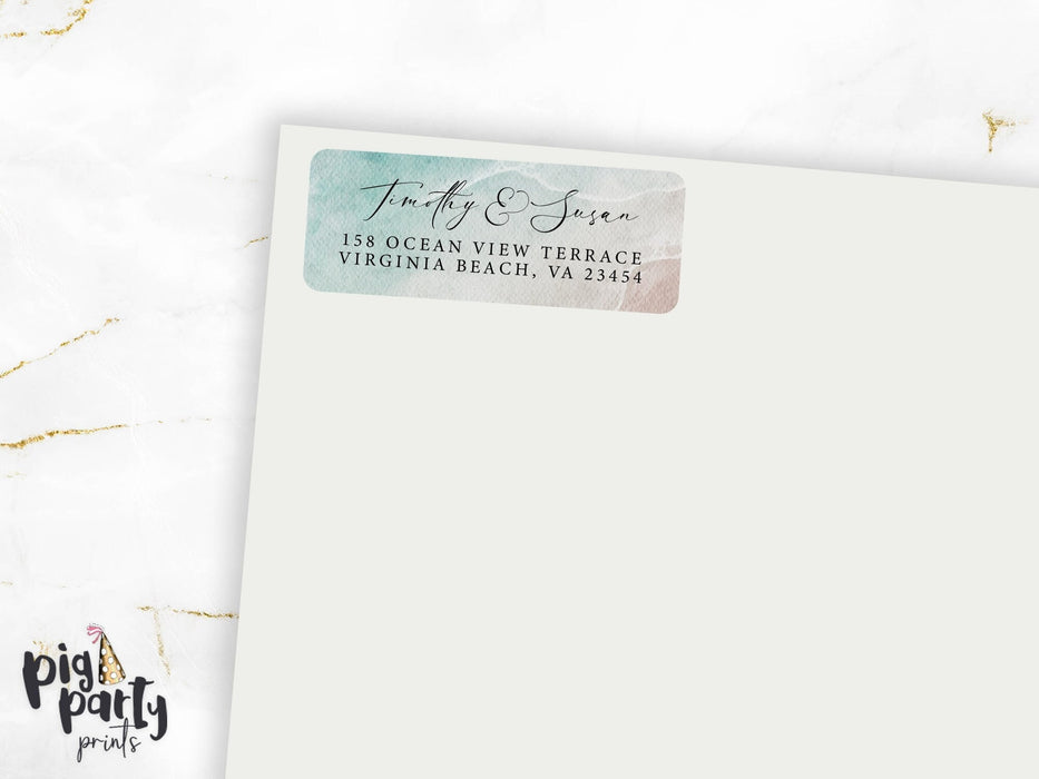 Beach Waves Address Sticker Labels