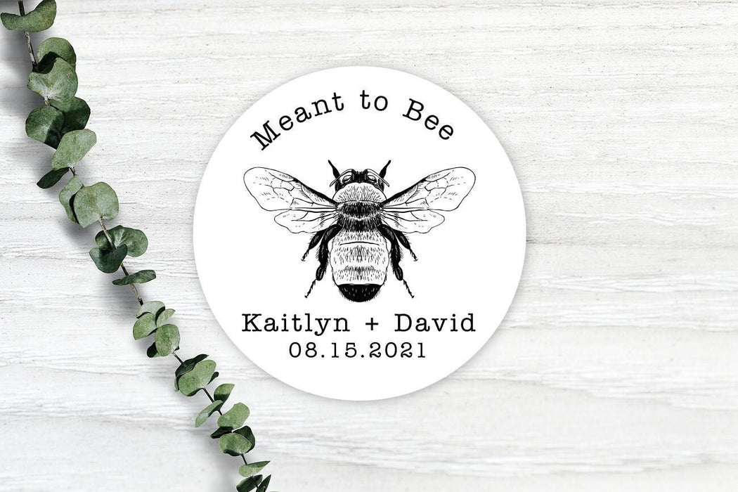 Vintage Meant to Bee Wedding Stickers