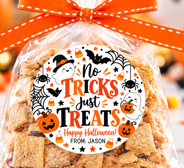 No Tricks Just Treats Halloween Stickers