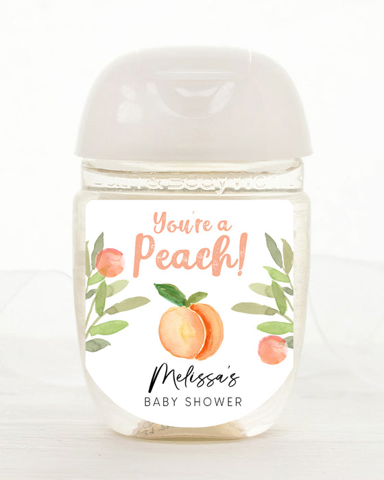 Peach Baby Hand Sanitizer Label