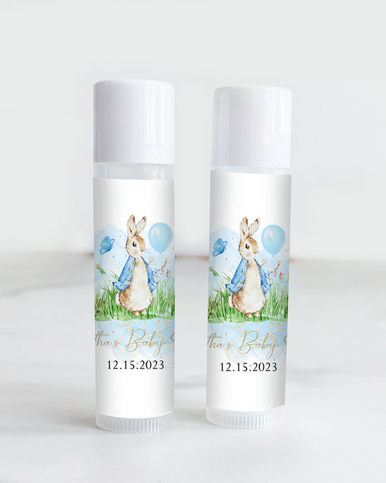 Peter Rabbit Baby Shower Lip Balm Labels