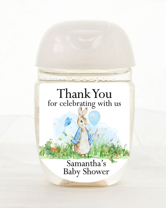 Peter Rabbit Baby Shower Hand Sanitizer Label