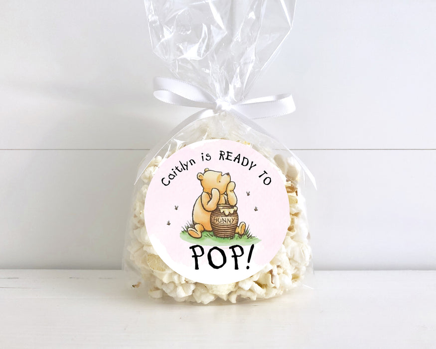 Ready to Pop Pooh Baby Shower Stickers