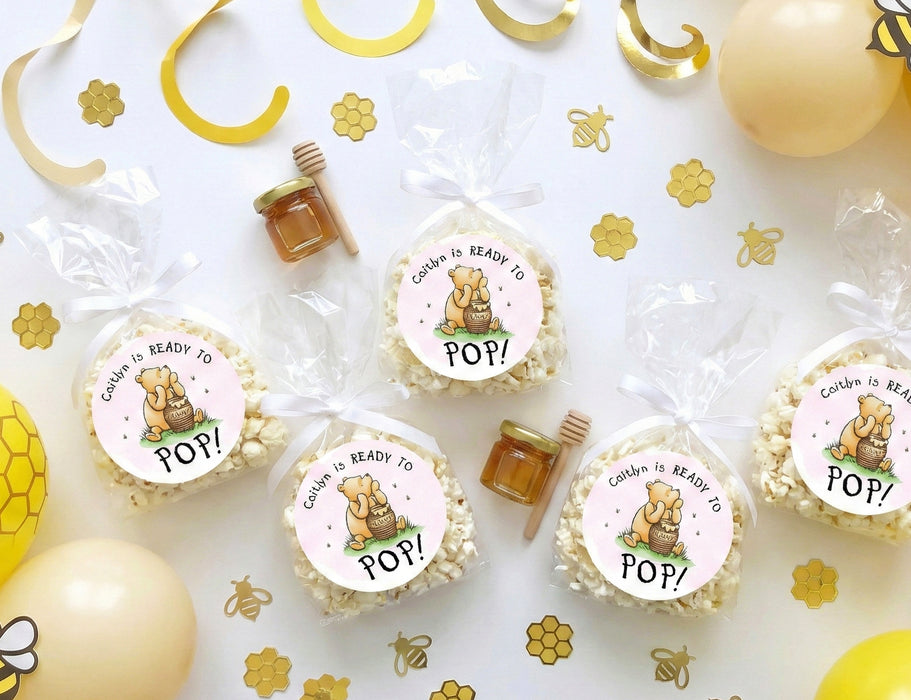 Ready to Pop Pooh Baby Shower Stickers