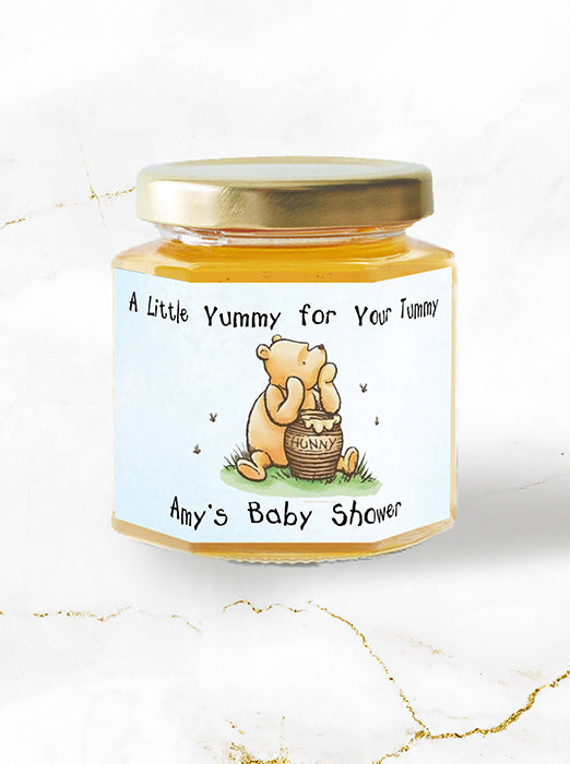 Classic Pooh Baby Shower Mini Honey Jar Stickers — Jessica Weible Studios
