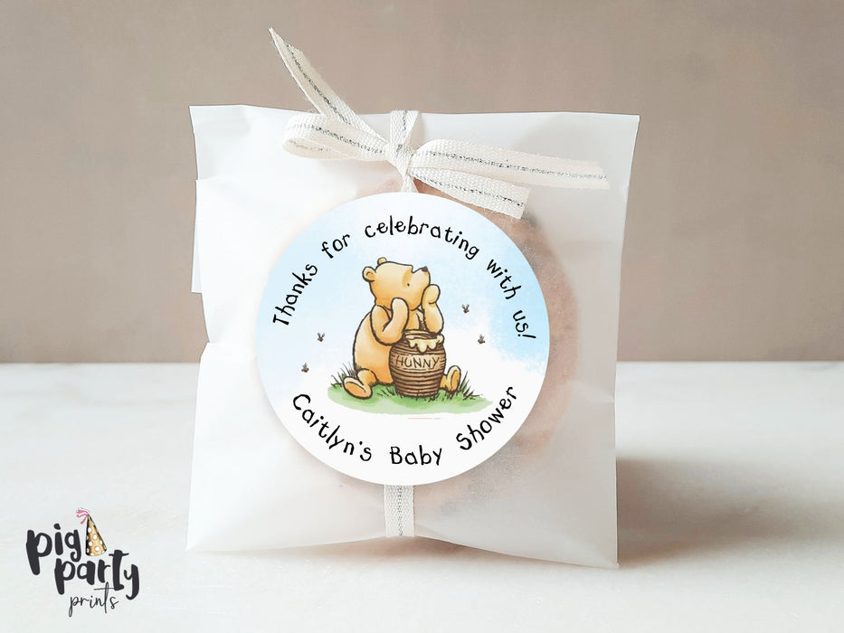 Pooh Baby Shower Stickers