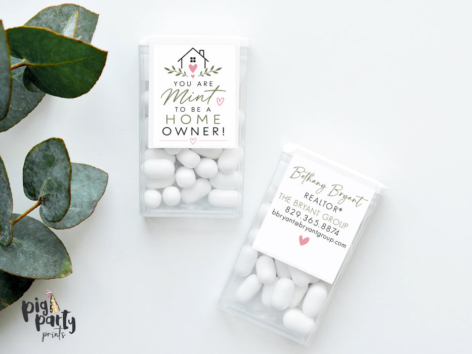 Floral Mint to Be a Home Owner Realtor Labels