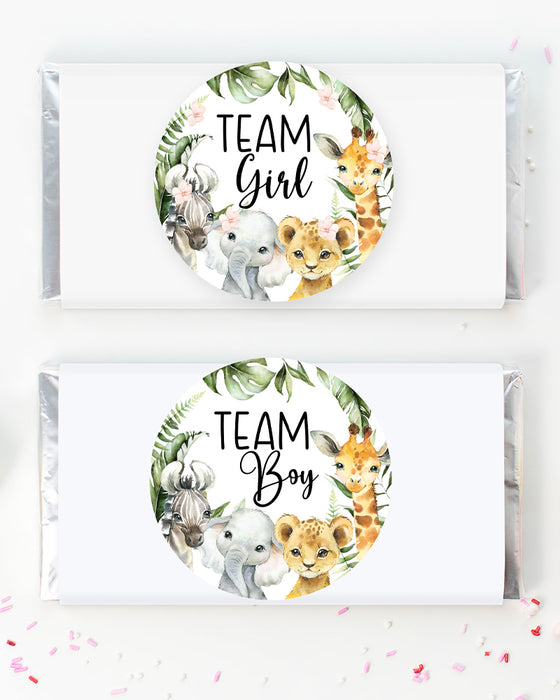 Safari Baby Gender Reveal Stickers