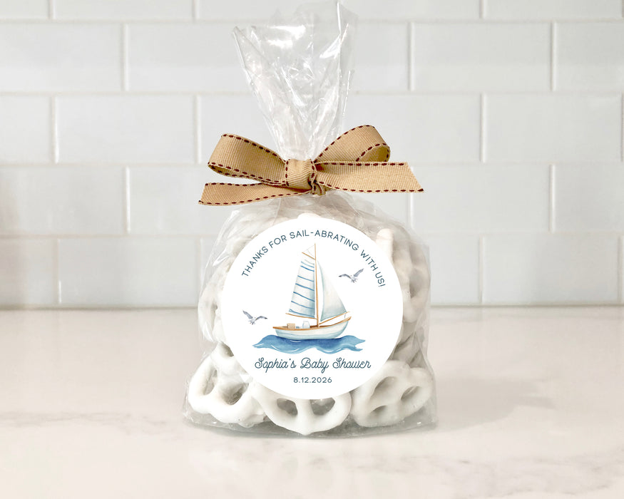 Sailboat Baby Shower Stickers