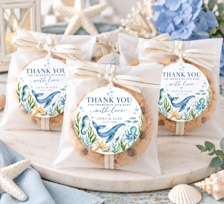 Nautical Under the Sea Baby Shower Stickers