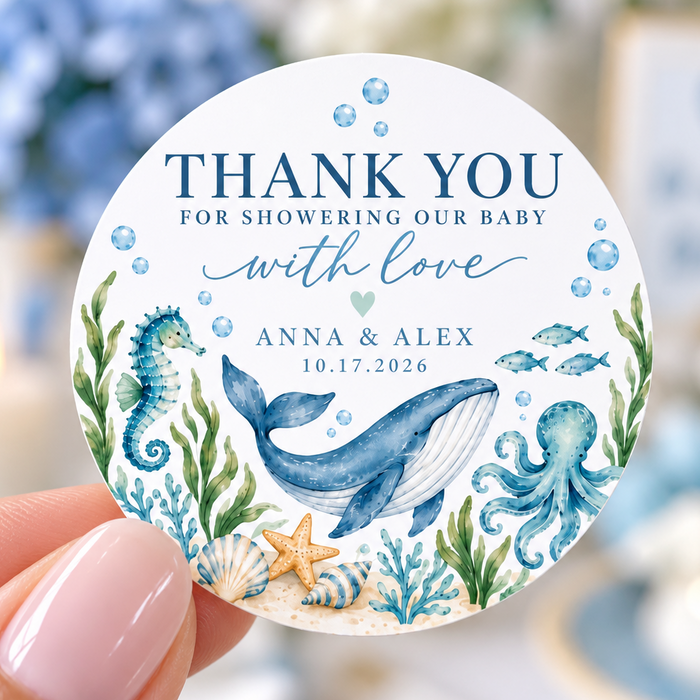 Nautical Under the Sea Baby Shower Stickers