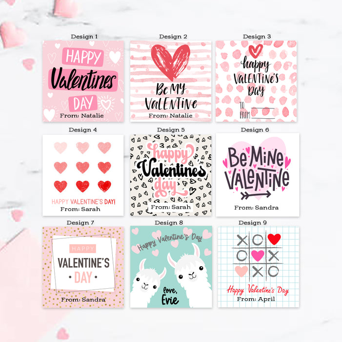 Square Valentine Favor Stickers