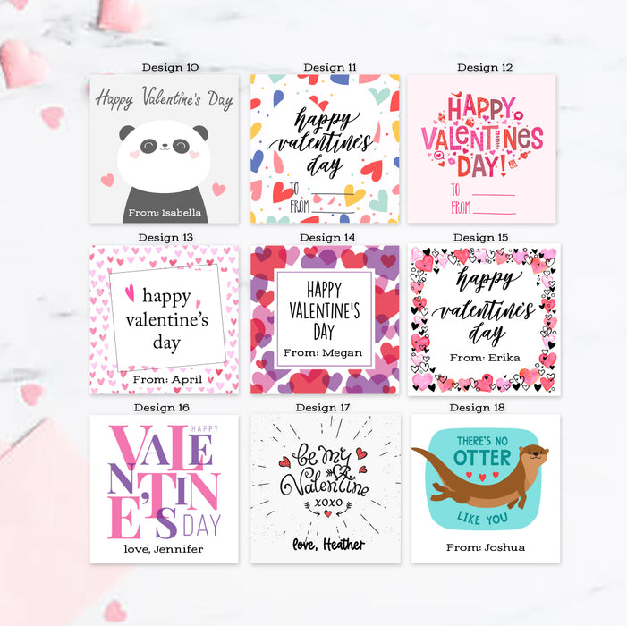 Square Valentine Favor Stickers
