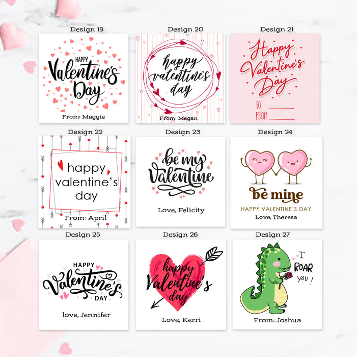 Square Valentine Favor Stickers