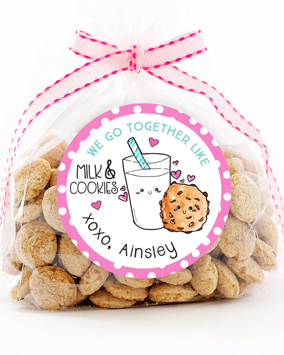 Milk & Cookies Valentine Stickers
