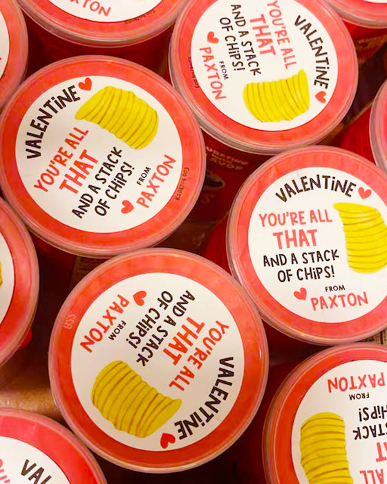 Stack of Chips Valentine Stickers